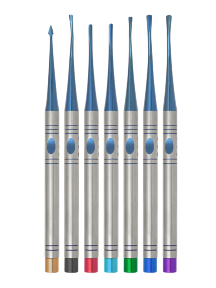 7-Piece Dental Sinus Lift & Microsurgical Instrument Set (Blue Titanium Coated)