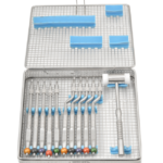 Dental Osteotome Surgical Kit with Bone Mallet & Wire Mesh Cassette