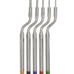 Offset Dental Osteotome Set with Color-Coded Handles (Ø 2.6mm - 5.0mm)